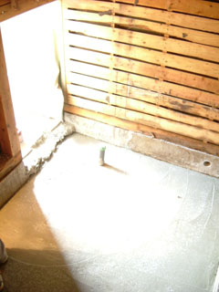 既存浴室の壁、床、天井を解体して、床に土台となるコンクリートを打ちます。給排水配管もやり直します。